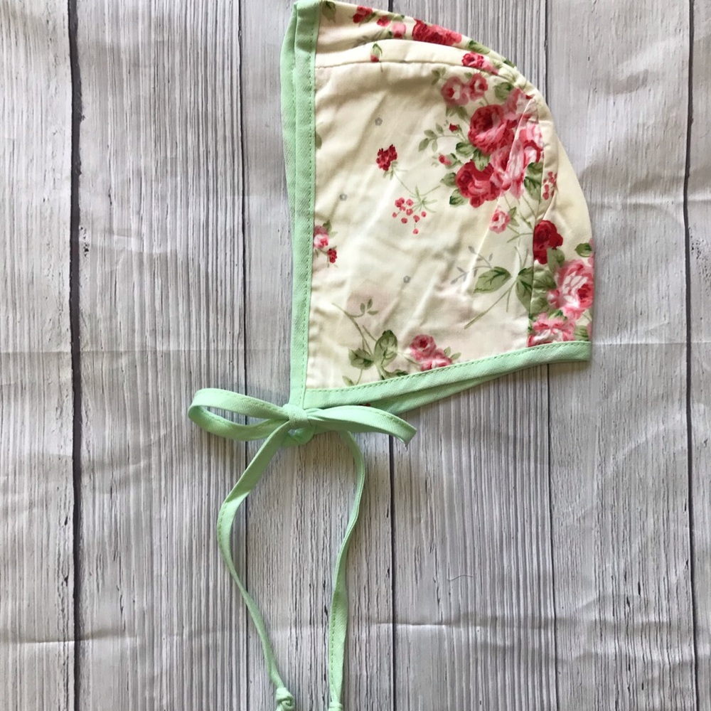 Brand New Floral Baby Girl Bonnet Size 0-6 Months